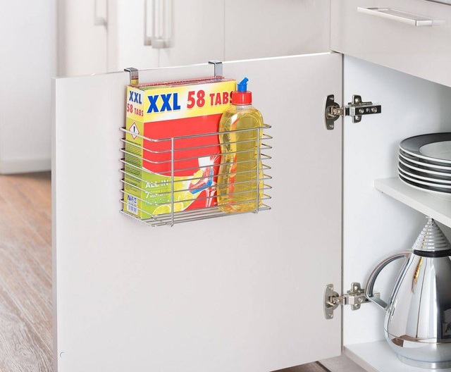 Organizer sub chiuvetă, coș de depozitare, WENKO, argintiu