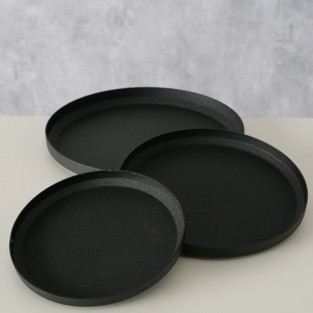 Suporturi de lumanari Mio, set 3 buc, mat negru