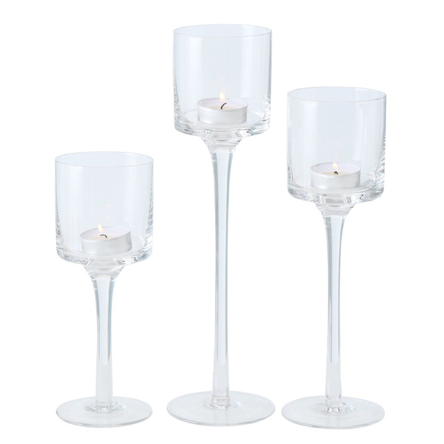 Sfeșnice de sticlă, trei înălțimi, AROSA