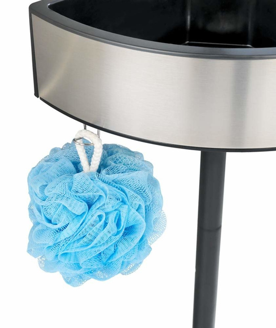 Raft telescopic cu 3 niveluri si oglinda, Negru, 70-260x27,5x20 cm, Wenko