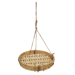 Ghiveci suspendat din bambus si ratan, Ø 25,5 x 45 cm