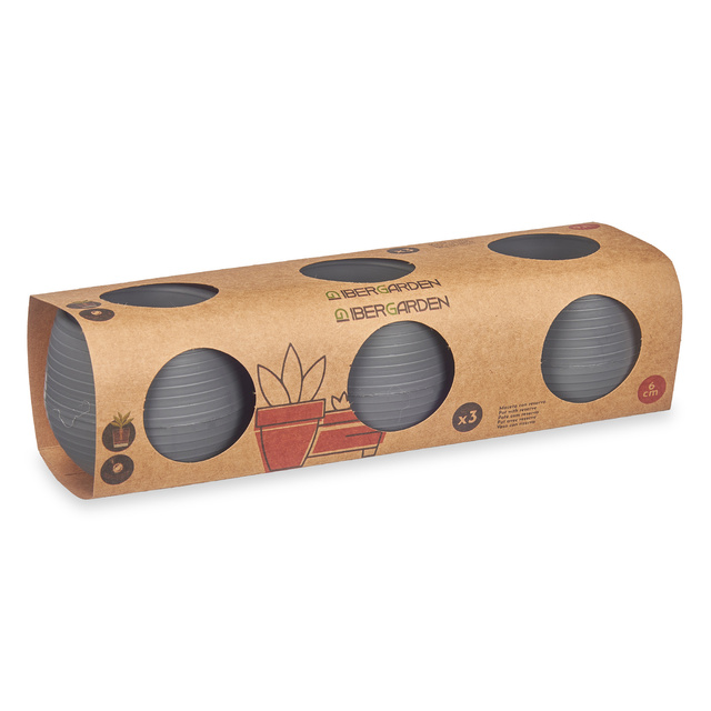 Ghivece de flori cu auto-udare, plastic, 3 buc, Ø 6 cm