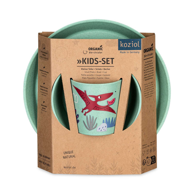 Set vesela pentru copii: farfurie, bol, cana DREAMS, KOZIOL