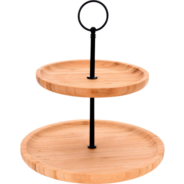 Platou pentru aperitive, 2 niveluri, bambus