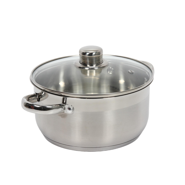 Oală din oțel cu capac de sticlă, 3 l