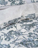 Lenjerie din satin de bumbac cu flori albastre pictate, 155 x 220 cm, Esprit