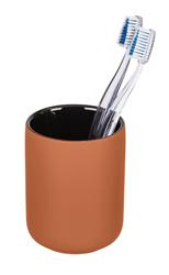 Suport periuta de dinti AVELLINO, ceramica, culoare teracota, Ø 7,5 cm, Wenko