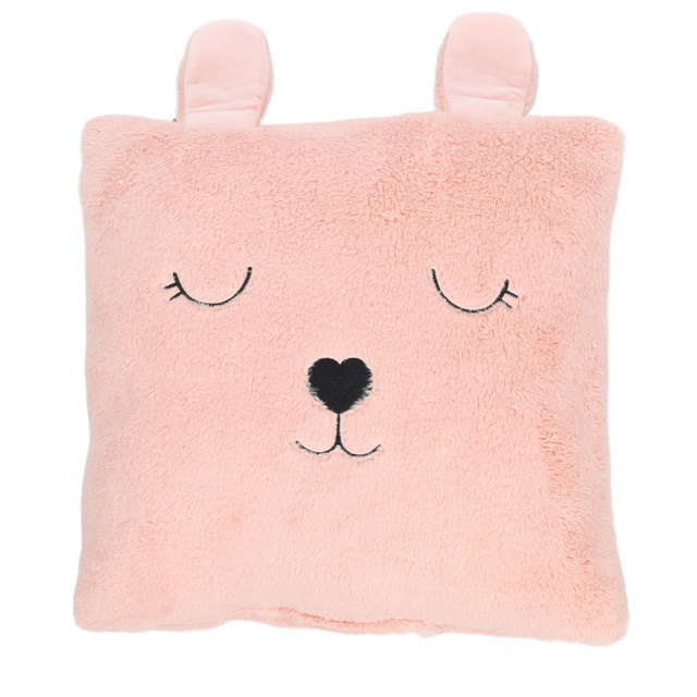 Perna de pluș ANIMAL, cu urechi, 43 x 43 cm