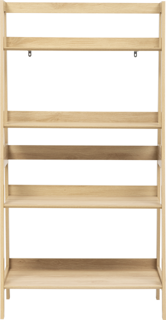 Raft deschis pentru cărți cu 5 rafturi ABANA, 76 x 43 x 146 cm