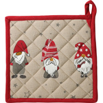 Mânușă de bucătărie din bumbac cu motiv de gnom, 20×20 cm