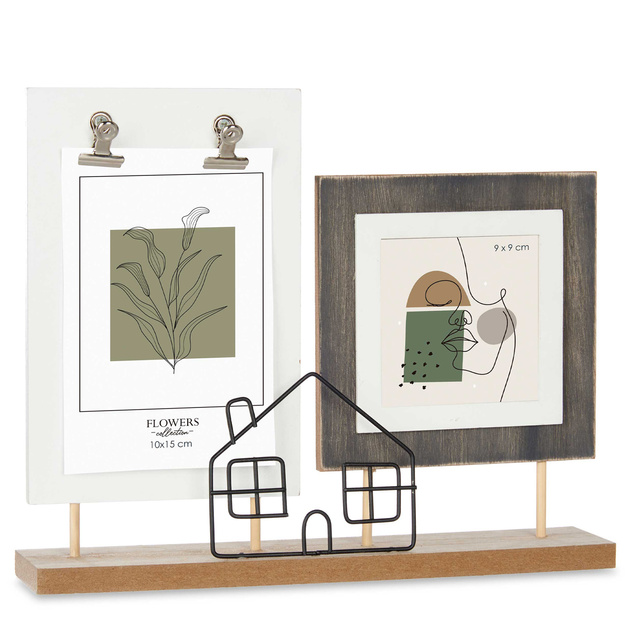 Rama foto pentru 2 fotografii, metal si MDF