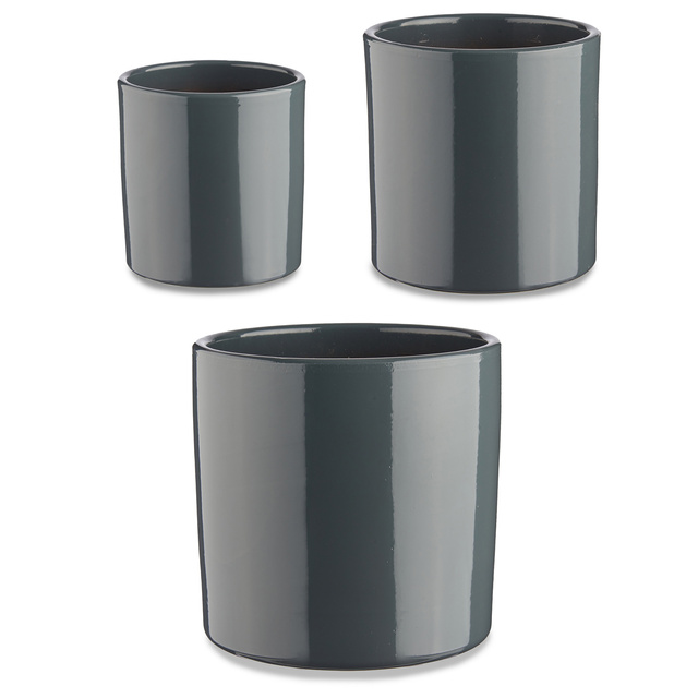 Set 3 ghivece rotunde din ceramica