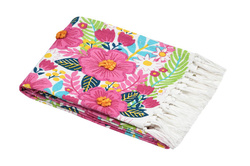 Pătură de plajă cu flori, DOLCEVITA, 90 x 180 cm
