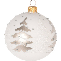 Globulet de sticlă, decor cu sclipici, Ø 8 cm