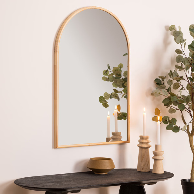 Oglindă arcuită din lemn Kim 60 x 90 cm