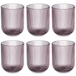 Pahare pentru apa LINES din sticla canelata, set de 6, 270 ml