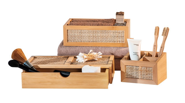Suport cosmetice ALLEGRE BAMBOO, 22 x 7 x 15 cm, WENKO