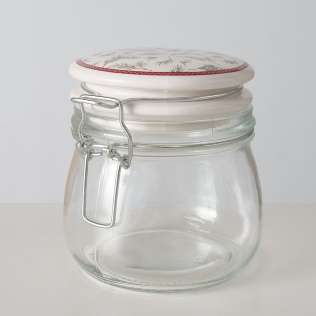 Borcan cu capac din porțelan CHARLENE, 450 ml