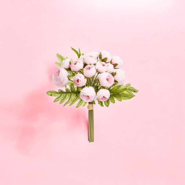 Flori artificiale pentru vaza, 18 bujori, 30 cm