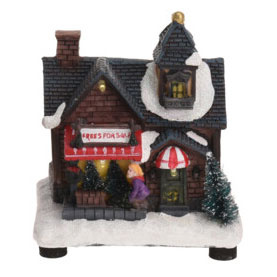 Decoratiune de Craciun Casa de iarna, iluminata LED, 15 x 12,5 x 9,5 cm