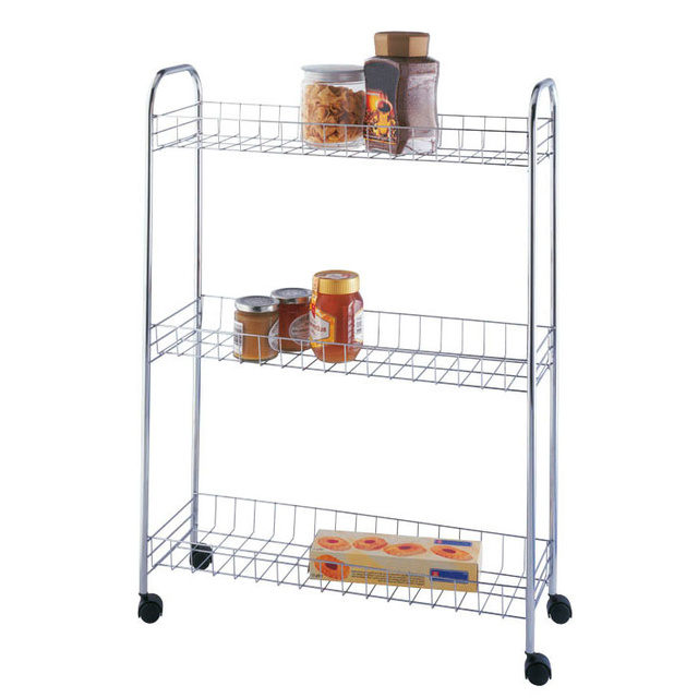 Raft de bucătărie pe roți - raft îngust pentru baie, 3 niveluri