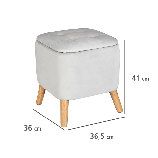 Puf pentru living EMMA, din catifea, cu spatiu depozitare, 42, 5 cm, WENKO