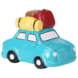 O pușculiță din ceramică colorată cu motiv de călătorie