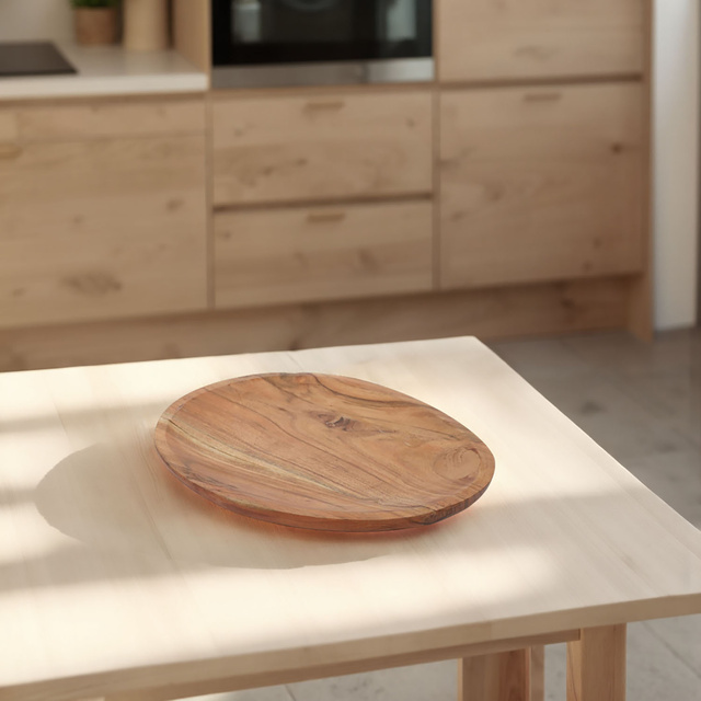 Farfurie din lemn, 25 x 20 x 1,5 cm