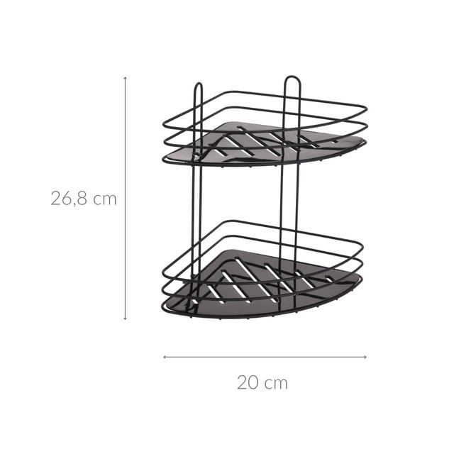 Raft de baie pentru colt cu baza din plastic