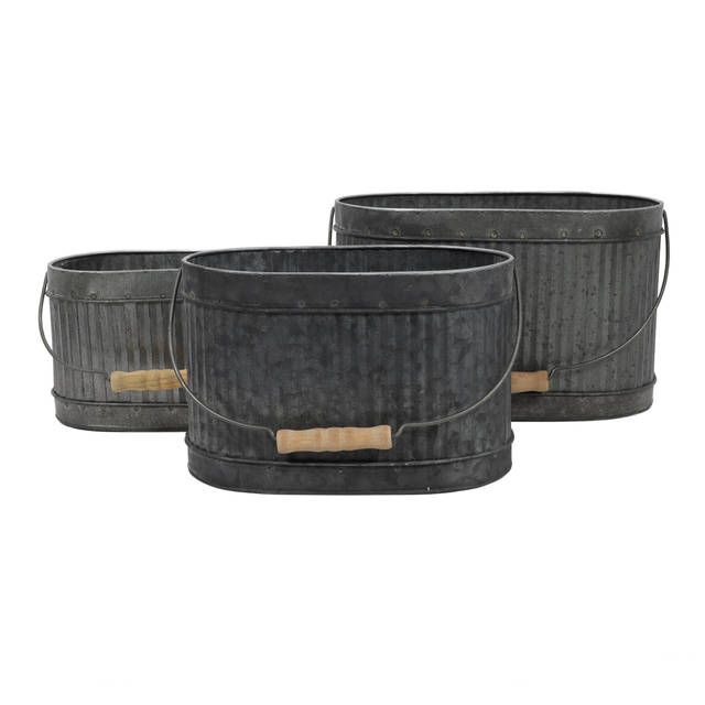 Set cutii de flori metalice, 3 buc in diferite dimensiuni