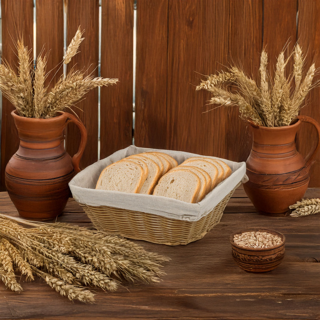 Coș de pâine cu căptușeală textilă, 24 x 24 cm, Kesper