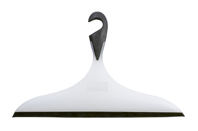 Racletă de apă, un obiect din cauciuc care vă permite să vă mențineți curate suprafețele plane.