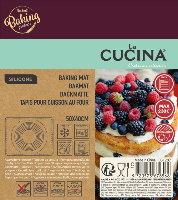 Tavă de copt din silicon cu marcaje, 50 x 40 cm