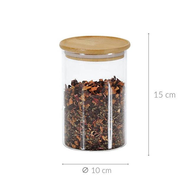 Recipient din sticlă cu capac de bambus, 800 ml, KESPER