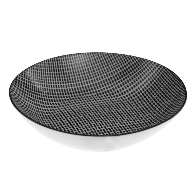 Serviciu masa pentru 6 persoane BOHEMIA, portelan, alb-negru