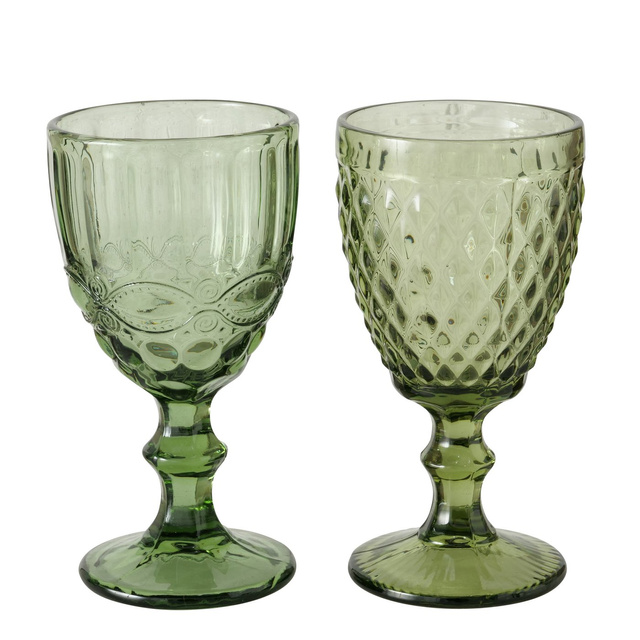 Potir cu decor, verde, AURORA, 300 ml