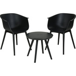 Set mobilier de gradina negru, masa cu scaune