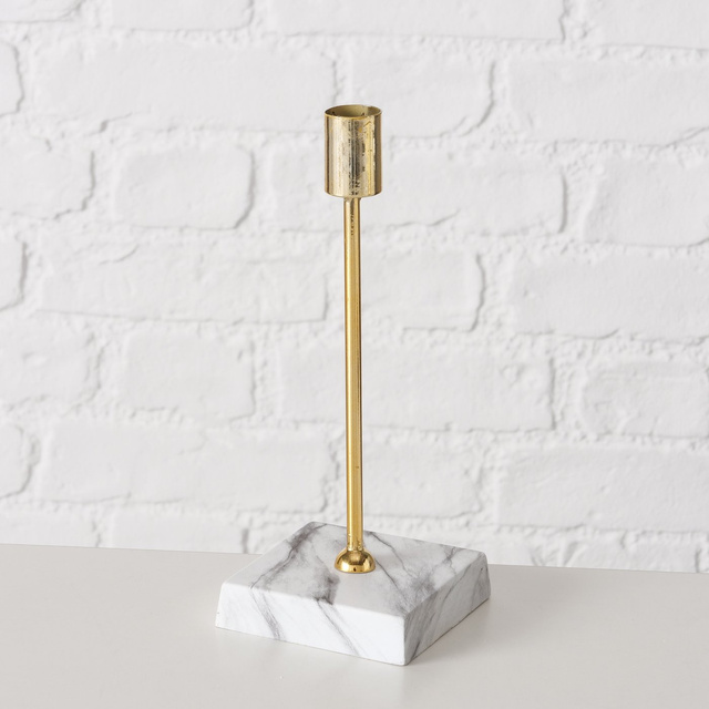 Set 3 suporturi  pentru lumanari  Largo, baza din  beton imitand  marmura