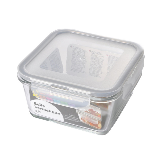 Recipient din sticlă pentru alimente, ermetic, 0,9 l