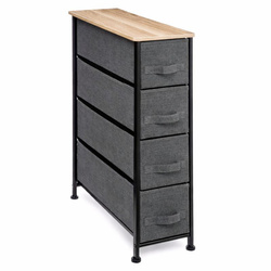 Raft de baie cu 4 sertare textile, 48x20x75 cm