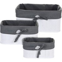 Set 3 organizatoare din bambus, 34x24x16 cm.