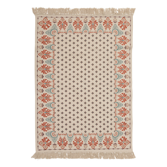 Covor din bumbac cu franjuri IKAT, 120 × 170 cm