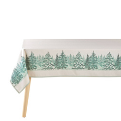 Fata de masa de Craciun cu brazi si fulgi de zapada