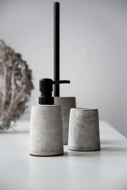 Distribuitor de sapun lichid VILLENA, ciment, 150 ml, Wenkoko