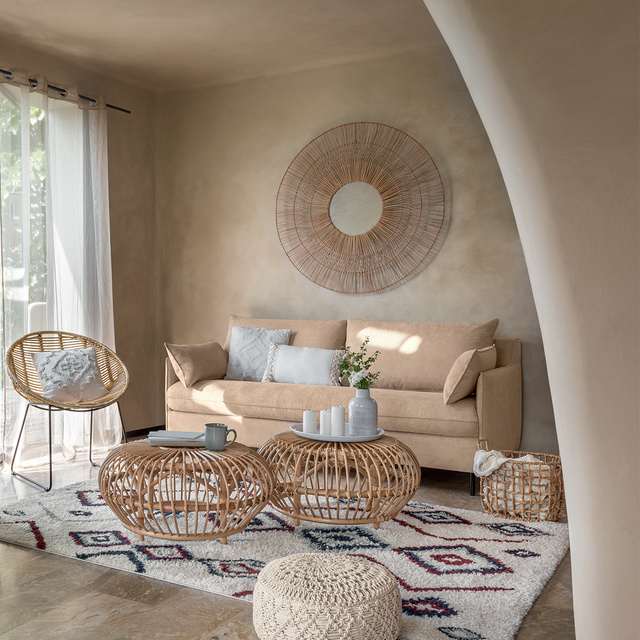 Puf MACRAMA, sezutul in stil boho, 44 cm