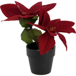 Steaua Betleemului in ghiveci, artificiala, inaltime 18 cm