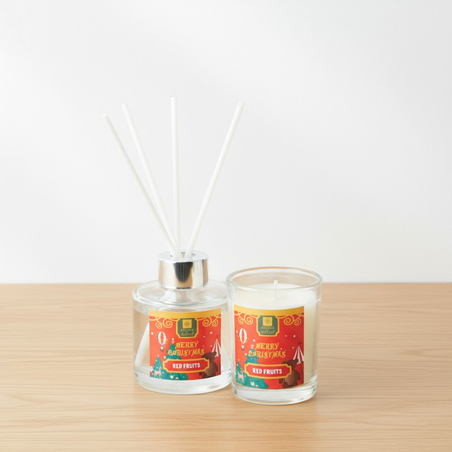 Set de parfum ulei 40 ml + lumânare, fructe roșii