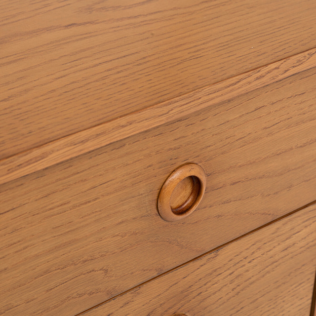 Masuta de toaleta cu oglinda rotunda CHARLIE, 110 x 42 x 126 cm