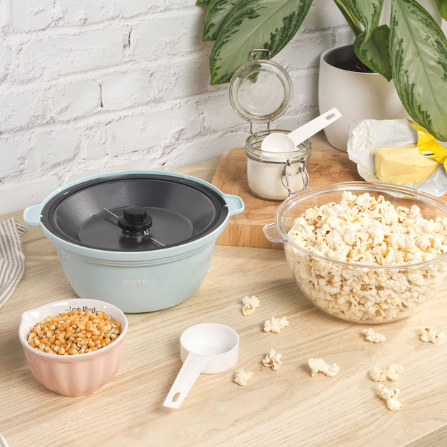 Aparat de făcut popcorn 2 în 1 PETRA + linguri
