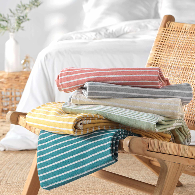 Cuvertură de pat în dungi, 180 x 220 cm, ADELE